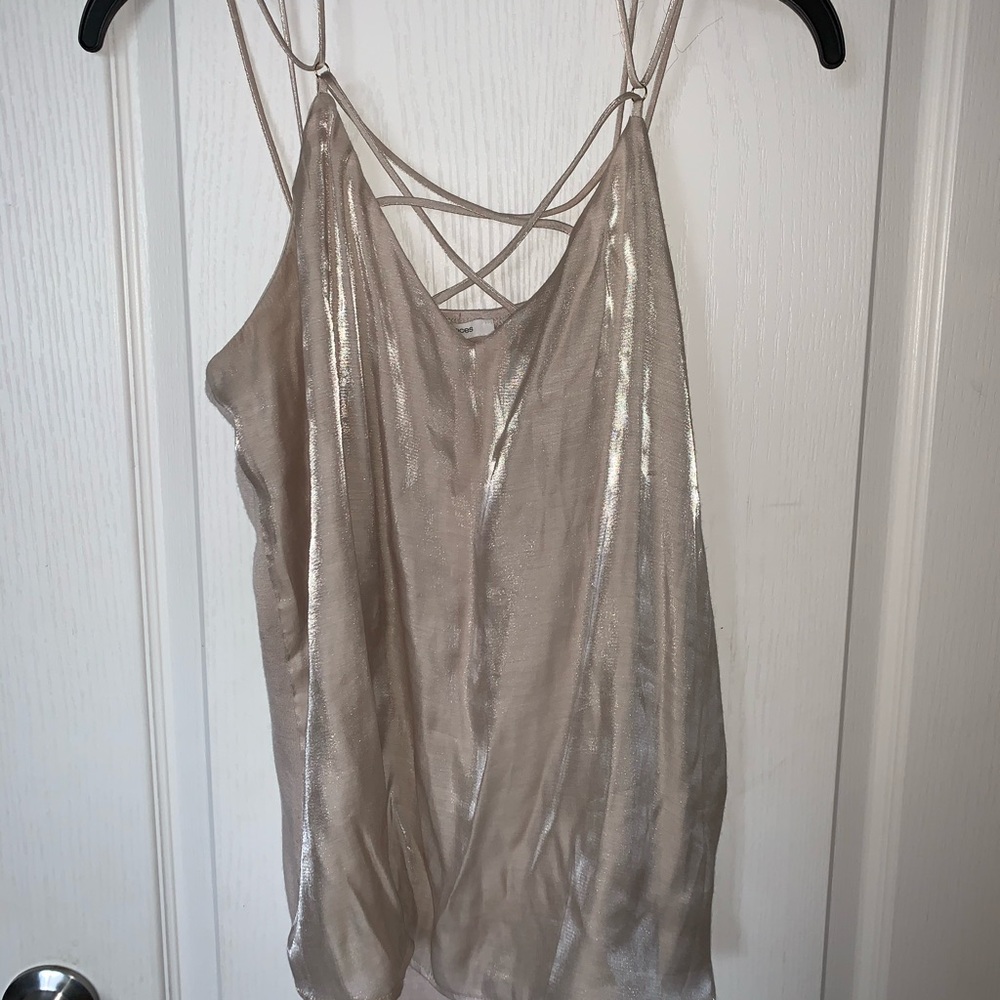 NWOT Champagne/gold strappy tank